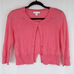 New York & Company Cropped Cardigan Pink